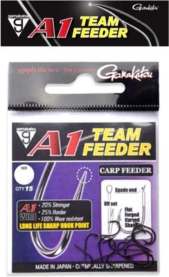 Набор крючков рыболовных Gamakatsu A1 Team Feeder Carp Feeder №10 / 185078-010 (15шт) - 
