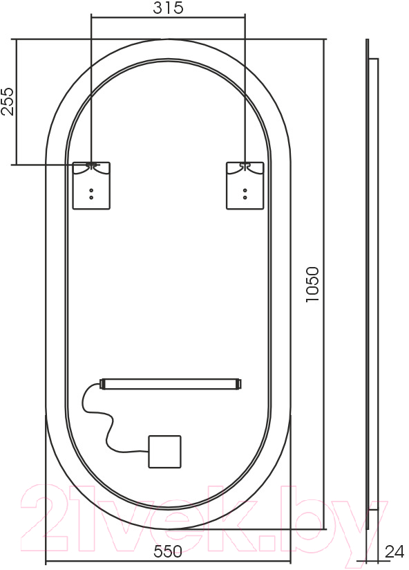 Зеркало Silver Mirrors Viva 55x105 / LED-00002549