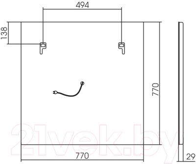 Зеркало Silver Mirrors Атриум 77x77 / LED-00002640