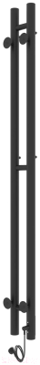 Полотенцесушитель электрический Laris Прайм ЧКЧ Дуэт Круг 80x1200 (черный муар, левый)