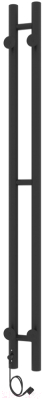Полотенцесушитель электрический Laris Прайм ЧКЧ Дуэт Круг 80x1200 (черный муар, правый)