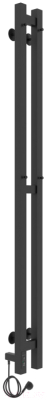 Полотенцесушитель электрический Laris Прайм ЧКЧ Дуэт 80x1200 (черный муар, левый)