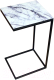 Приставной столик Древпром М86 ДП1-03-04 34x30x61 (фотопечать мрамор белый) - 
