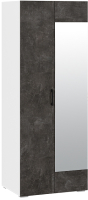 Шкаф ТриЯ Нео 2-х дверный с зеркалом (белый/ателье темный/ателье темный) - 