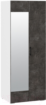 Шкаф ТриЯ Нео 2-х дверный с зеркалом (белый/ателье темный/ателье темный)