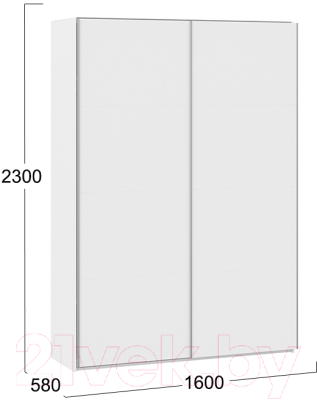 Шкаф-купе ТриЯ Траст СШК 2.160.80-11.11 2-х дверный (белый снег)