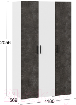 Шкаф ТриЯ Нео 3-х дверный (белый/ателье темный/белый/ателье темный)