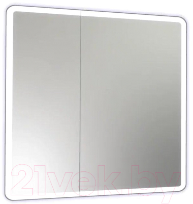 Шкаф с зеркалом для ванной Континент Emotion Led 80x80 (с датчиком движения, теплая подсветка)