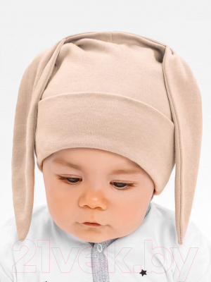 Изображение товара Шапочка для малышей Amarobaby Nature Essence Bunny / AB-OD22-NE16Bu/03-40 (бежевый, р-р 40-42)