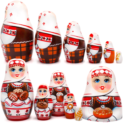 Изображение товара Матрешка сувенирная Брестская Фабрика Сувениров С хлебом и солью / 6009