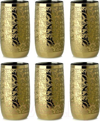 Набор стаканов Glasstar Золотой арабески-3 GN126Z_9369_3 (6шт)