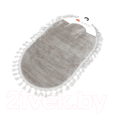Набор ковриков для ванной и туалета Karven Post Dokuma Oval Sacakli / KV 413 (Gri/серый)