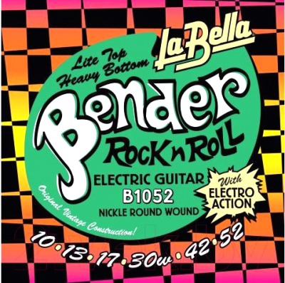 Струны для электрогитары La Bella B1052 The Bender L.Top/H.Bottom