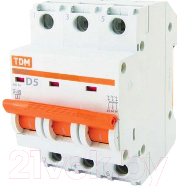 Выключатель автоматический TDM ВА 47-29 3Р 5А (D) 4.5кА / SQ0206-0168