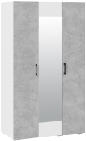 Шкаф ТриЯ Нео 3-х дверный с зеркалом (белый/ателье светлый/белый/ателье светлый) - 