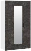 Шкаф ТриЯ Нео 3-х дверный с зеркалом (белый/ателье темный/ателье темный/ателье темный) - 