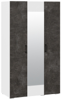 Шкаф ТриЯ Нео 3-х дверный с зеркалом (белый/ателье темный/белый/ателье темный) - 