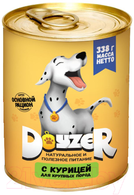 Влажный корм для собак Doyzer Для крупных пород с курицей (338г)