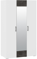 Шкаф ТриЯ Нео 3-х дверный с зеркалом (белый/белый/ателье темный/белый) - 