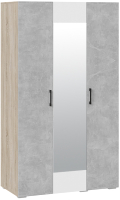 Шкаф ТриЯ Нео 3-х дверный с зеркалом (дуб сонома светлый/ателье светлый/белый/ателье светлый) - 