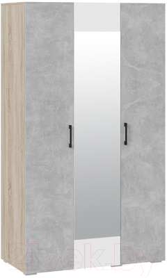 Шкаф ТриЯ Нео 3-х дверный с зеркалом (дуб сонома светлый/ателье светлый/белый/ателье светлый)