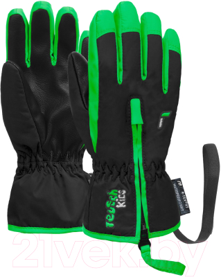 Перчатки лыжные Reusch Ben / 6285108-7716 (р-р 4, Black/Neon Green)