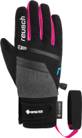 Перчатки лыжные Reusch Travis Gore-Tex Junior / 6261302-7771 (р-р 6, Black/Black Melange/Pink Glo) - 