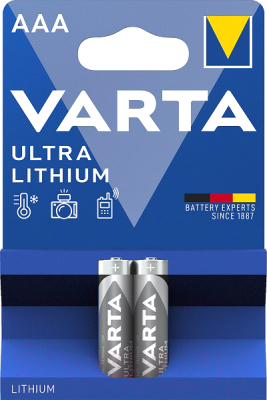 Изображение товара Комплект батареек Varta Ultra AAA/FR3 Lithium (2шт)