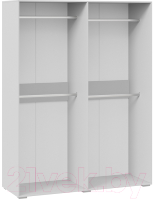 Шкаф ТриЯ Нео 4-х дверный с зеркалом (белый/белый/ателье светлый/белый)