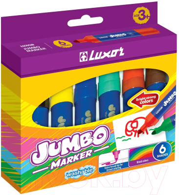 Фломастеры Luxor Jumbo / 6190/Box (6цв)