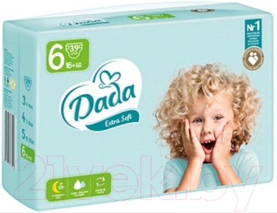 Подгузники детские Dada Extra Soft Extra Large 6 (39шт)