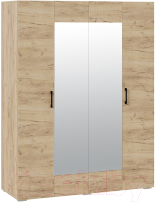 Шкаф ТриЯ Нео 4-х дверный с зеркалом (дуб крафт золотой)