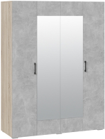 Шкаф ТриЯ Нео 4-х дверный с зеркалом (дуб сонома светлый/ателье светлый/ателье светлый/ателье светлый) - 