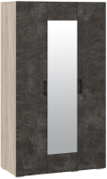 Шкаф ТриЯ Нео 4-х дверный с зеркалом (дуб сонома светлый/ателье темный/ателье темный/ателье темный) - 