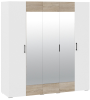 Шкаф ТриЯ Нео 5-ти дверный с зеркалом (белый/белый/дуб сонома светлый/белый) - 