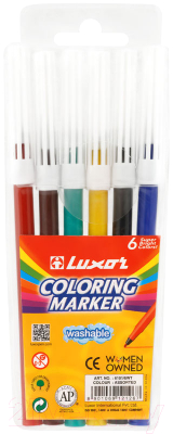 Фломастеры Luxor Coloring / 6101/6 WT (6цв)