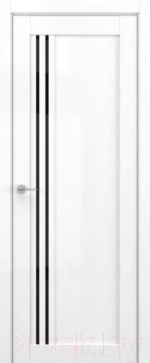 Дверь межкомнатная Deform V9 ДО 80x200 (вайт вуд/стекло черный лак)