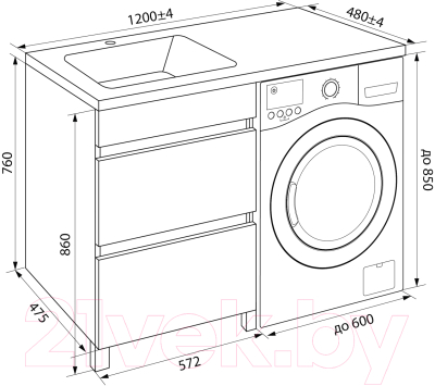 Тумба под умывальник IDDIS Optima Home OPH120Bi95