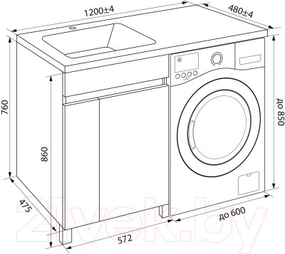 Тумба под умывальник IDDIS Optima Home OPH120Di95