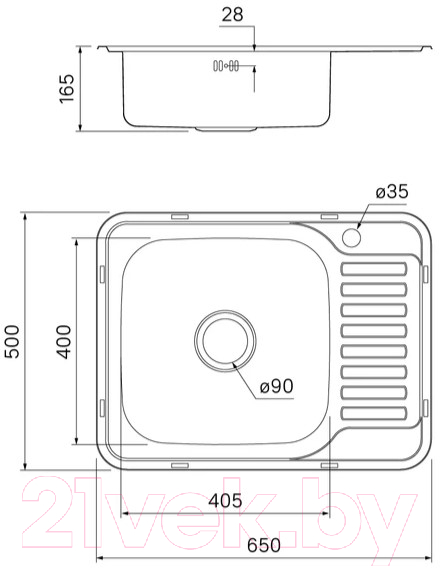 Мойка кухонная IDDIS Basic BAS65PLi77