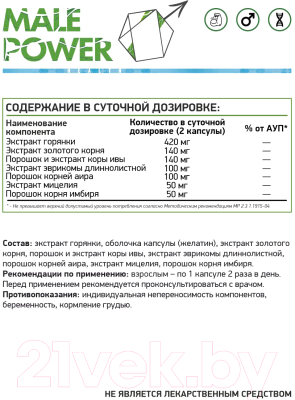 Комплексная пищевая добавка NaturalSupp Изо+ (Male power) (60капсул)