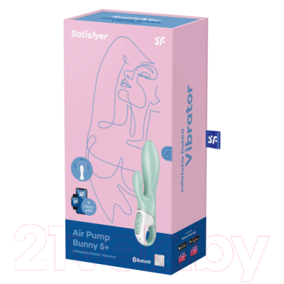 Вибратор Satisfyer Air Pump Bunny 5+ / 4038537 (зеленый)