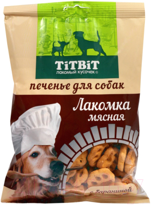 Лакомство для собак TiTBiT Лакомка мясная с бараниной печенье (200г)