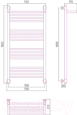 Купить Полотенцесушитель водяной Сунержа Богема+ 100x50 / 032-0223-1050 в Барановичах