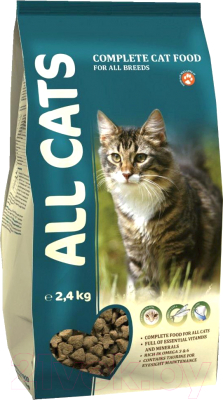 Сухой корм для кошек All Cats Полнорационный для взрослых кошек (2.4кг)
