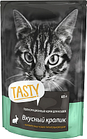 Влажный корм для кошек Tasty Cat С кроликом в желе (85г) - 