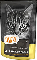 Влажный корм для кошек Tasty Cat С курицей в желе (85г) - 