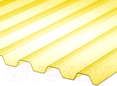 Монолитный поликарбонат Borrex Трапеция 2000x1050x0.8мм (желтый)
