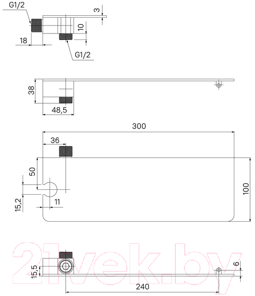 Подключение для душевого шланга IDDIS Slide SLIAB00i62