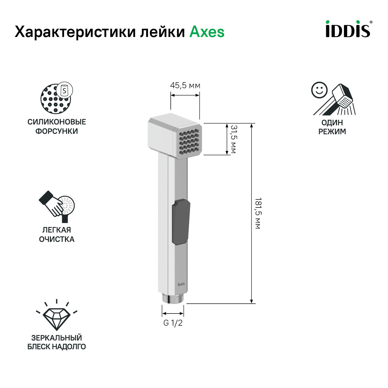 Лейка гигиенического душа IDDIS Axes AXE1F1Ci20 — фото 2